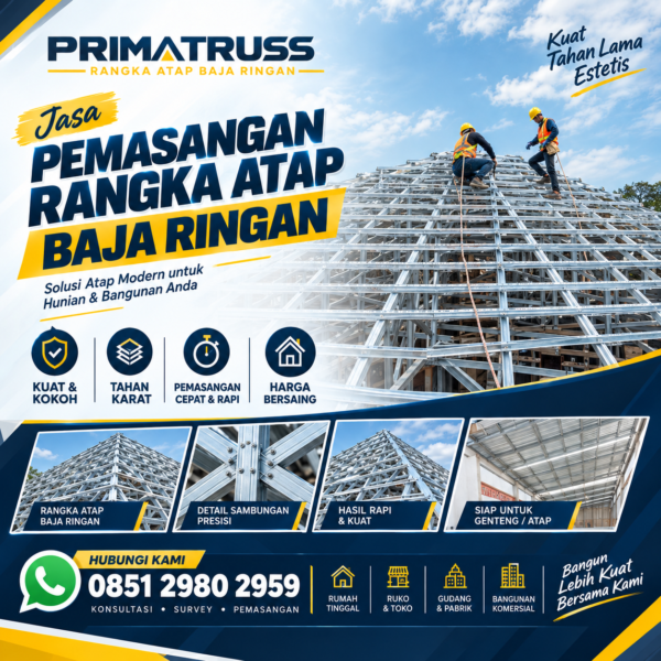 Jasa Pemasangan Rangka Atap Baja Ringan – PRIMA TRUSS Serang & Cilegon